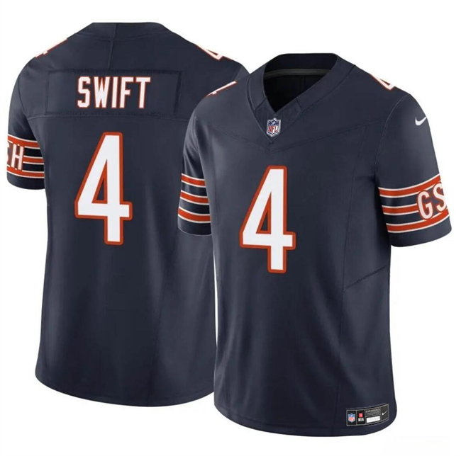 Men's Chicago Bears #4 D??Andre Swift Navy 2023 F.U.S.E. Vapor Football Stitched Jersey - Click Image to Close